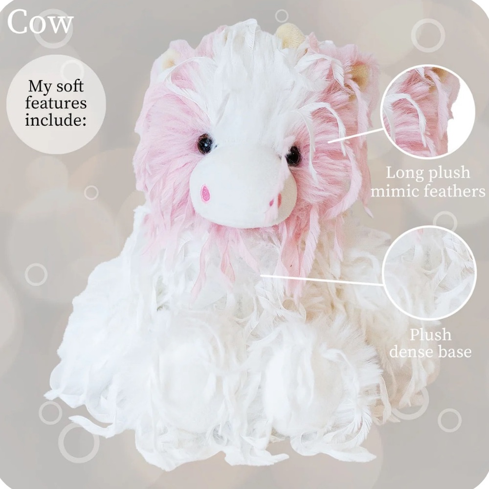 Beverly Hills Teddy Bear Feathers - Strawberry Cow
10" Height